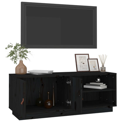 TV-Møbel Svart TV-benk 105x34x40 cm heltre furu