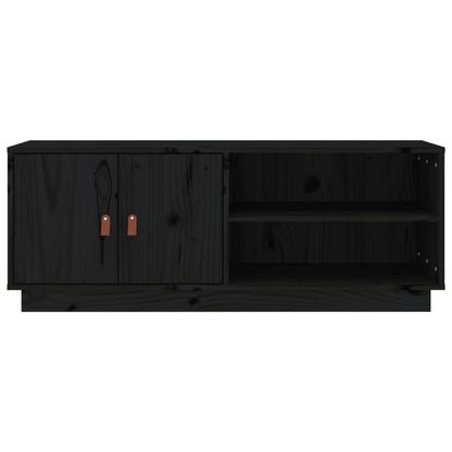 TV-Møbel Svart TV-benk 105x34x40 cm heltre furu