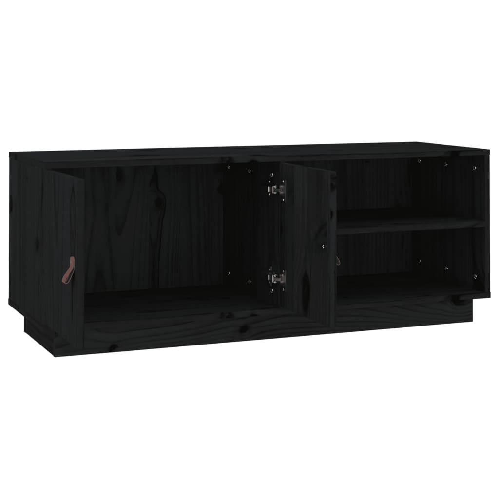 TV-Møbel Svart TV-benk 105x34x40 cm heltre furu