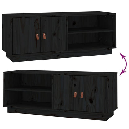 TV-Møbel Svart TV-benk 105x34x40 cm heltre furu