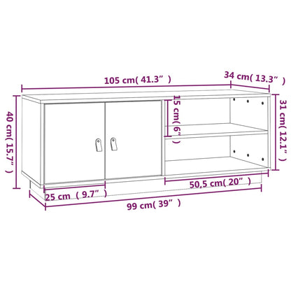 TV-Møbel Svart TV-benk 105x34x40 cm heltre furu