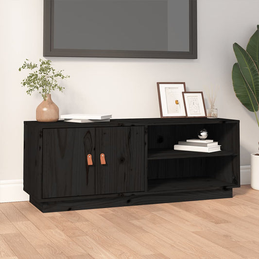 TV-Møbel Svart TV-benk 105x34x40 cm heltre furu