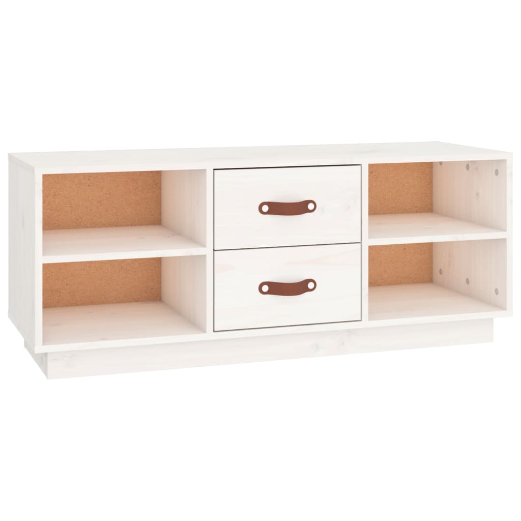 TV-Møbel Hvit TV-benk 100x34x40 cm heltre furu