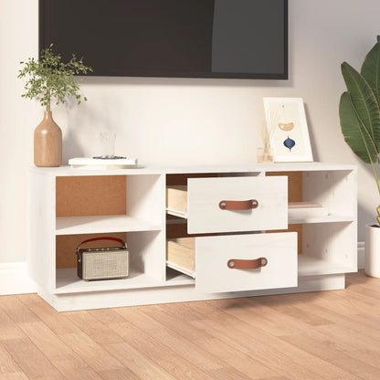 TV-Møbel Hvit TV-benk 100x34x40 cm heltre furu
