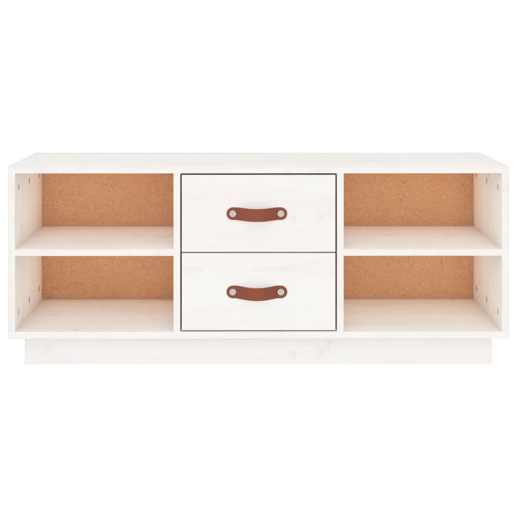 TV-Møbel Hvit TV-benk 100x34x40 cm heltre furu