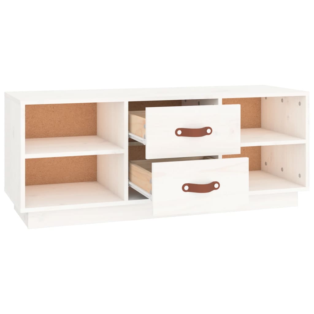 TV-Møbel Hvit TV-benk 100x34x40 cm heltre furu