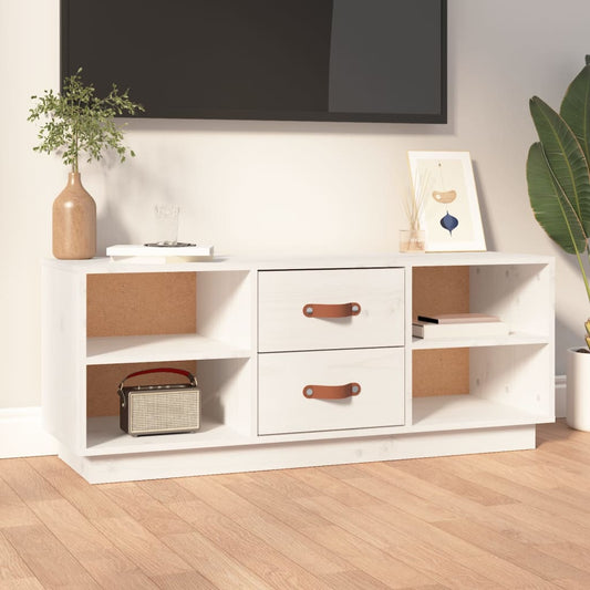 TV-Møbel Hvit TV-benk 100x34x40 cm heltre furu