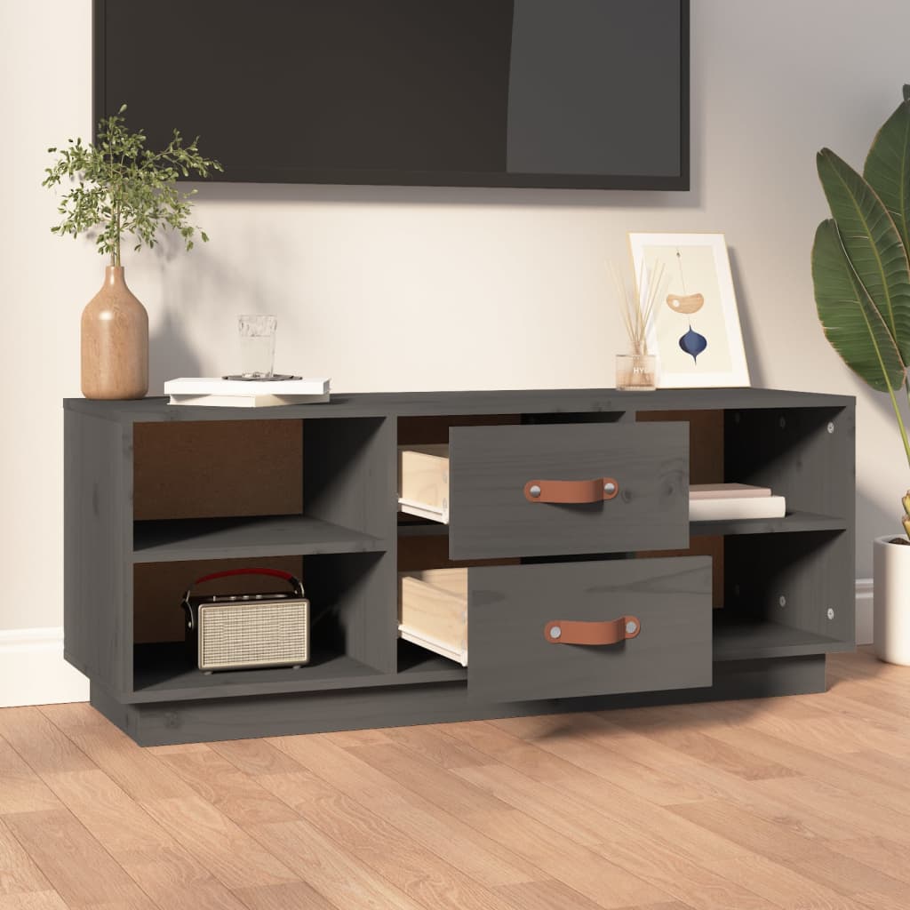 TV-Møbel Grå TV-benk 100x34x40 cm heltre furu