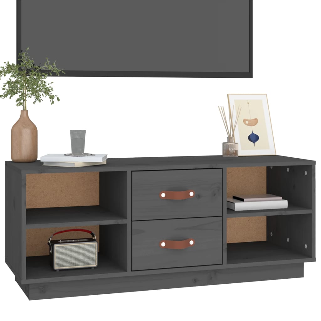 TV-Møbel Grå TV-benk 100x34x40 cm heltre furu