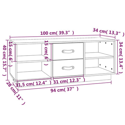 TV-Møbel Grå TV-benk 100x34x40 cm heltre furu