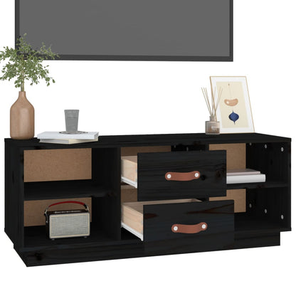 TV-Møbel Svart Tv-benk 100x34x40 cm heltre furu