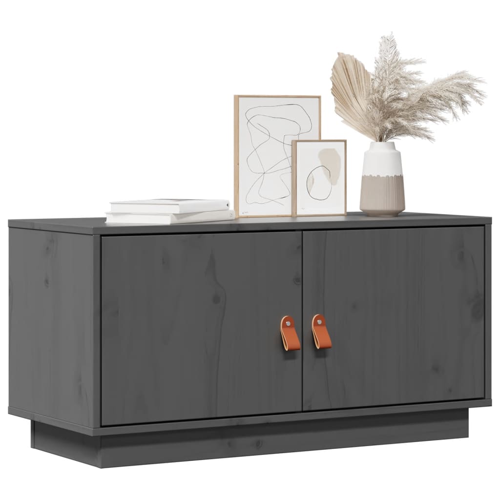 TV-Møbel Grå Tv-benk 80x34x40 cm heltre furu