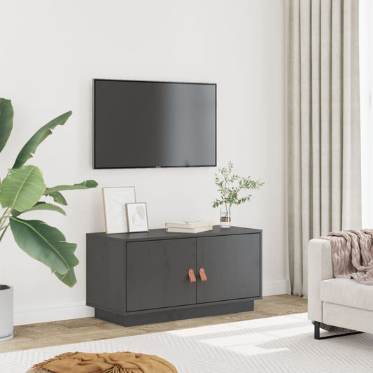 TV-Møbel Grå Tv-benk 80x34x40 cm heltre furu