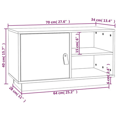 TV-Møbel Hvit Tv-benk 70x34x40 cm heltre furu