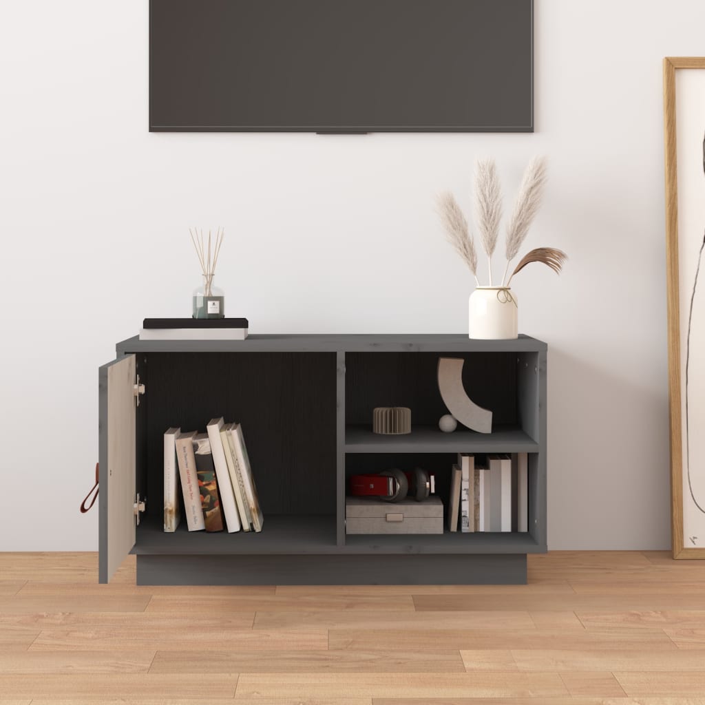 TV-Møbel Grå Tv-benk 70x34x40 cm heltre furu