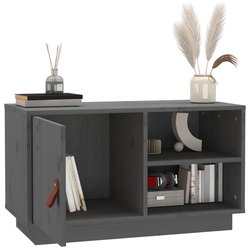 TV-Møbel Grå Tv-benk 70x34x40 cm heltre furu