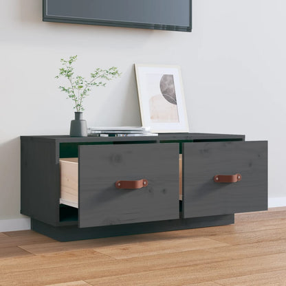 TV-Møbel Grå Tv-benk 80x34x35 cm heltre furu