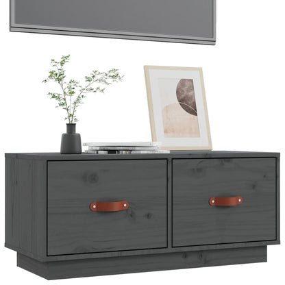 TV-Møbel Grå Tv-benk 80x34x35 cm heltre furu