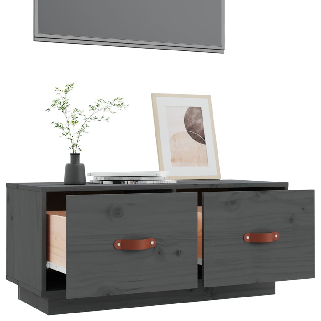 TV-Møbel Grå Tv-benk 80x34x35 cm heltre furu