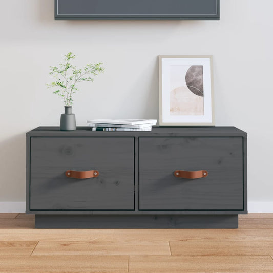 TV-Møbel Grå Tv-benk 80x34x35 cm heltre furu