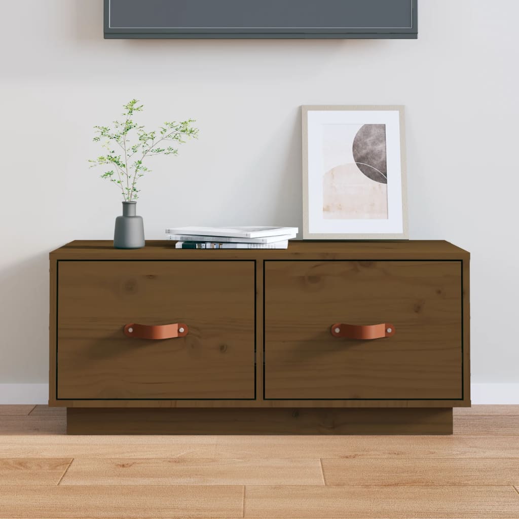 TV-Møbel Honningbrun TV-benk 80x34x35 cm heltre furu
