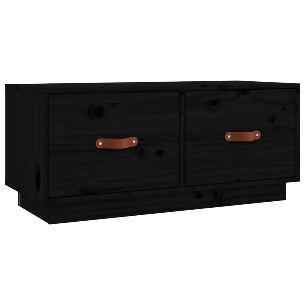 TV-Møbel Svart TV-benk 80x34x35 cm heltre furu