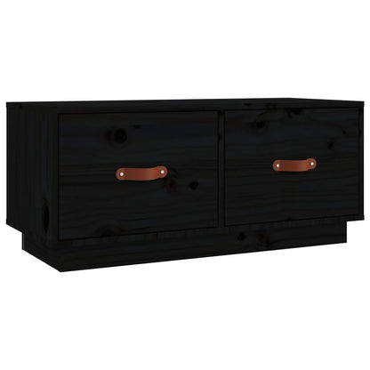 TV-Møbel Svart TV-benk 80x34x35 cm heltre furu