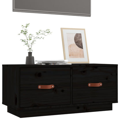 TV-Møbel Svart TV-benk 80x34x35 cm heltre furu