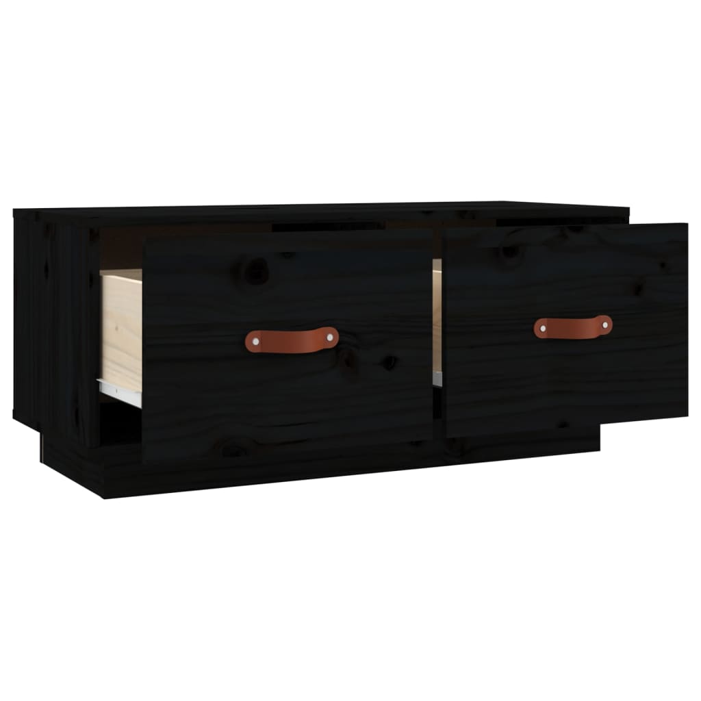 TV-Møbel Svart TV-benk 80x34x35 cm heltre furu