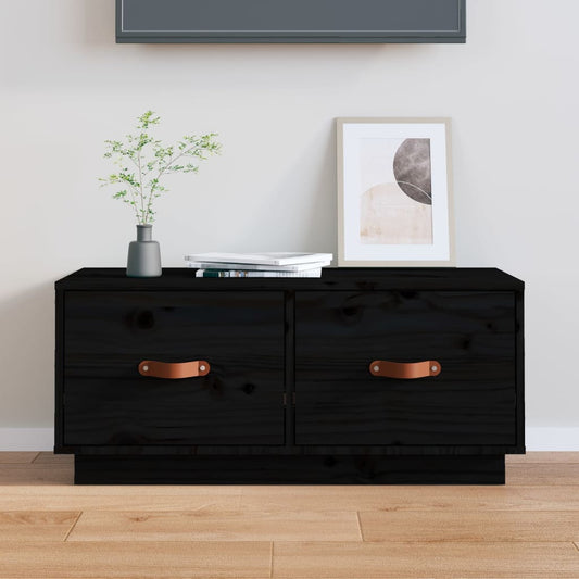 TV-Møbel Svart TV-benk 80x34x35 cm heltre furu