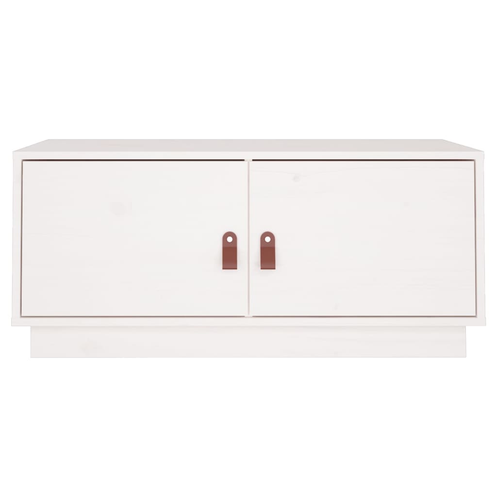 Salongbord Sofabord Hvit 80x50x35 cm heltre furu