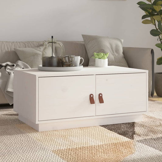 Salongbord Sofabord Hvit 80x50x35 cm heltre furu