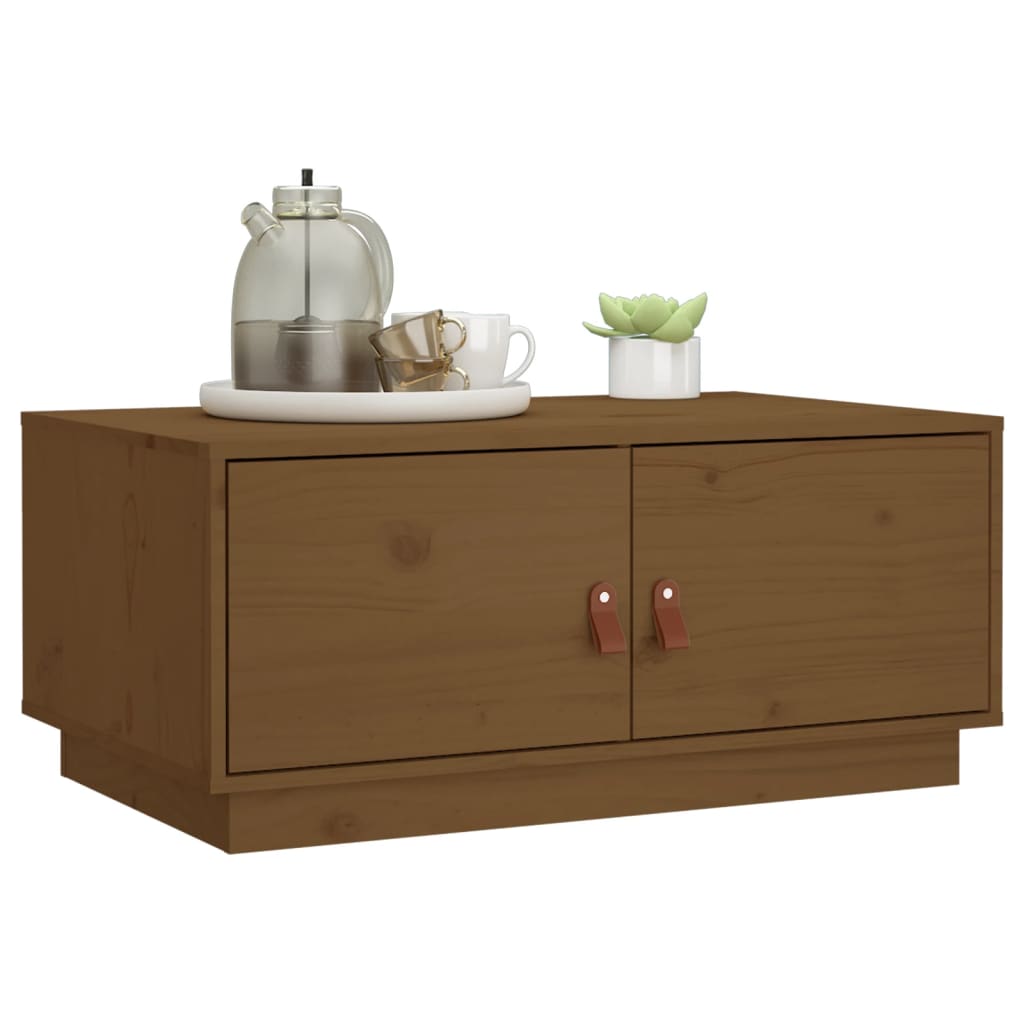 Salongbord Sofabord Tre heltre furu Honningbrun 80x50x35 cm