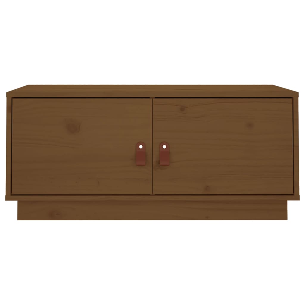 Salongbord Sofabord Tre heltre furu Honningbrun 80x50x35 cm