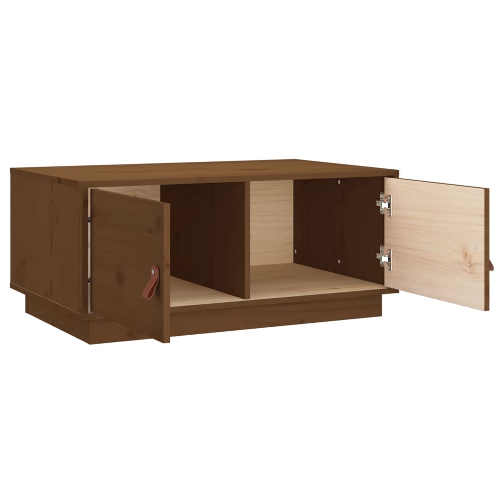 Salongbord Sofabord Tre heltre furu Honningbrun 80x50x35 cm