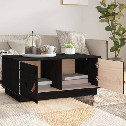 Salongbord Sofabord Svart 80x50x35 cm heltre furu