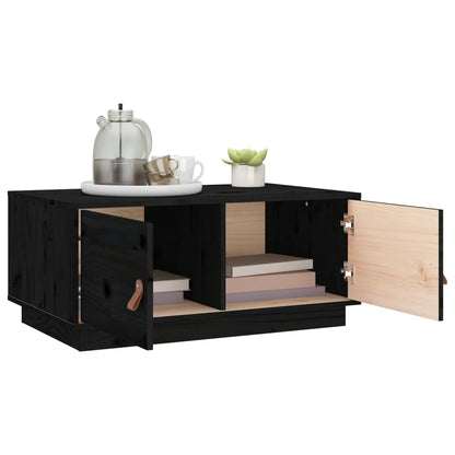 Salongbord Sofabord Svart 80x50x35 cm heltre furu