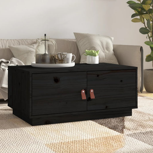 Salongbord Sofabord Svart 80x50x35 cm heltre furu