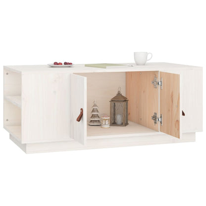 Salongbord Sofabord Hvit 100x50x41 cm heltre furu
