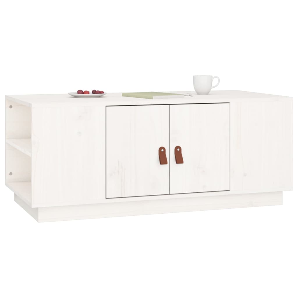 Salongbord Sofabord Hvit 100x50x41 cm heltre furu