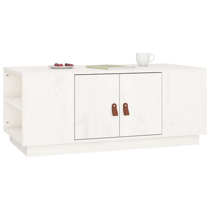 Salongbord Sofabord Hvit 100x50x41 cm heltre furu