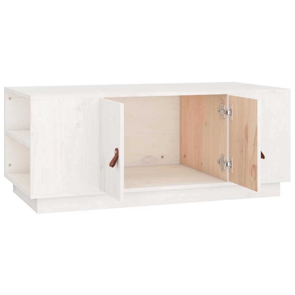 Salongbord Sofabord Hvit 100x50x41 cm heltre furu