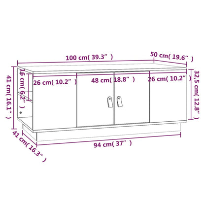 Salongbord Sofabord Hvit 100x50x41 cm heltre furu