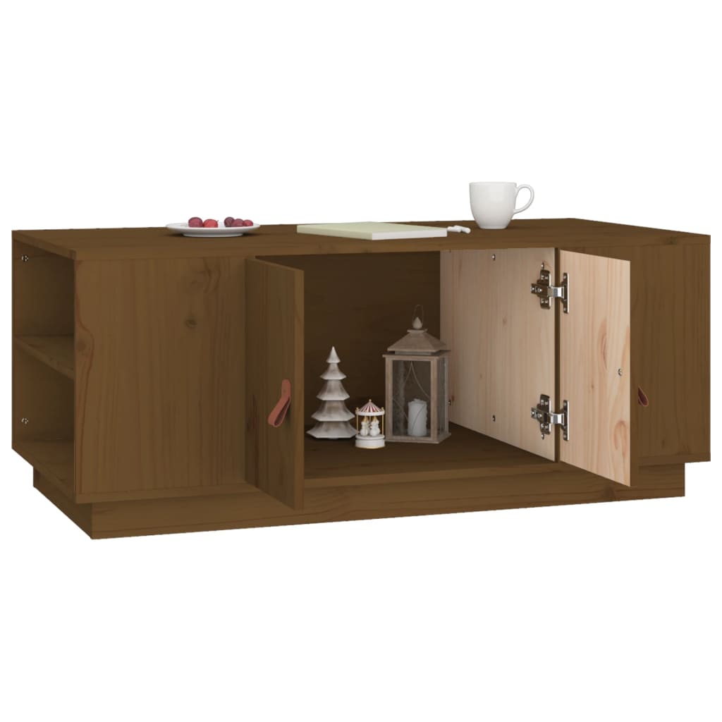 Salongbord Sofabord Tre heltre furu Honningbrun 100x50x41 cm