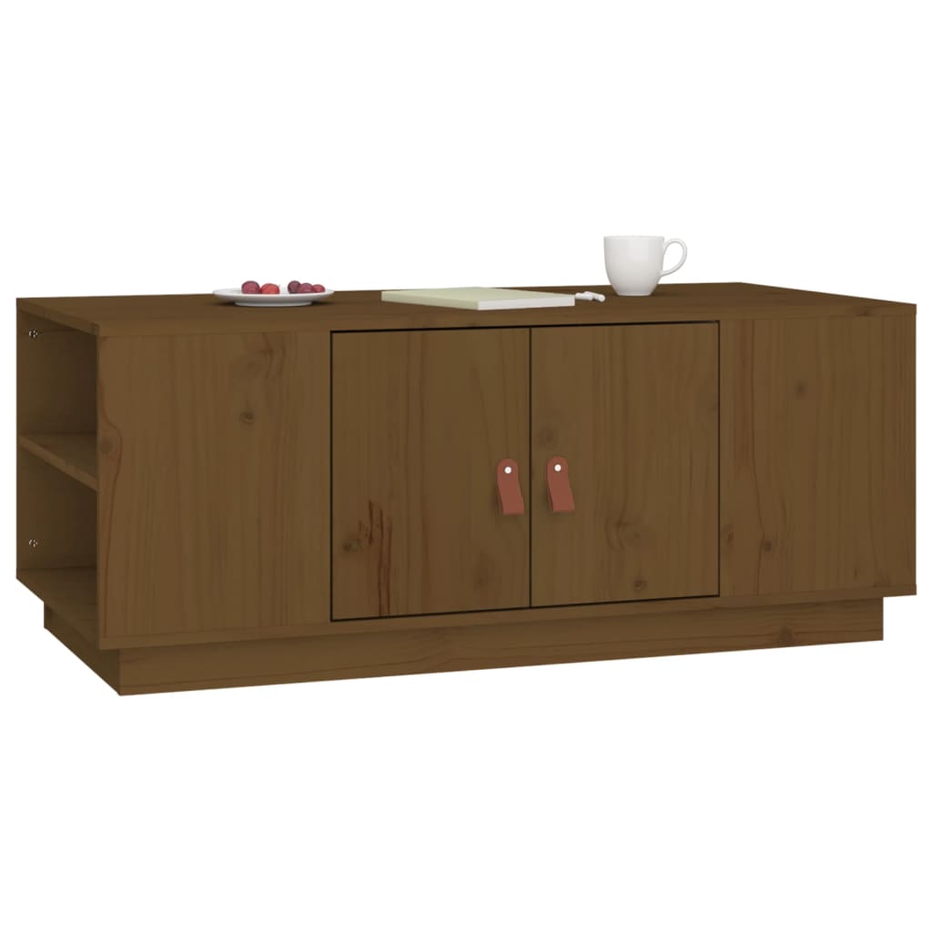 Salongbord Sofabord Tre heltre furu Honningbrun 100x50x41 cm