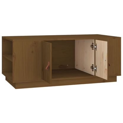 Salongbord Sofabord Tre heltre furu Honningbrun 100x50x41 cm