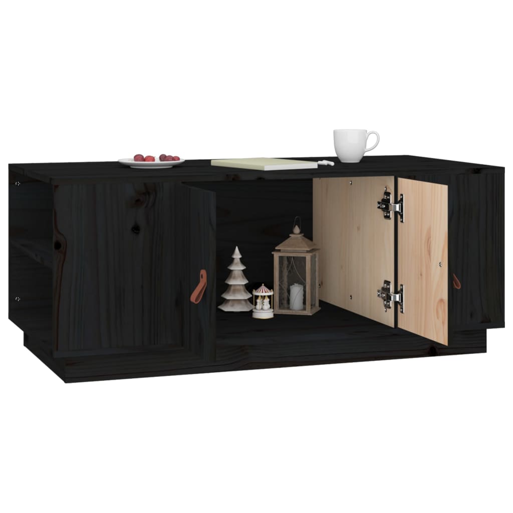 Salongbord Sofabord Svart 100x50x41 cm heltre furu