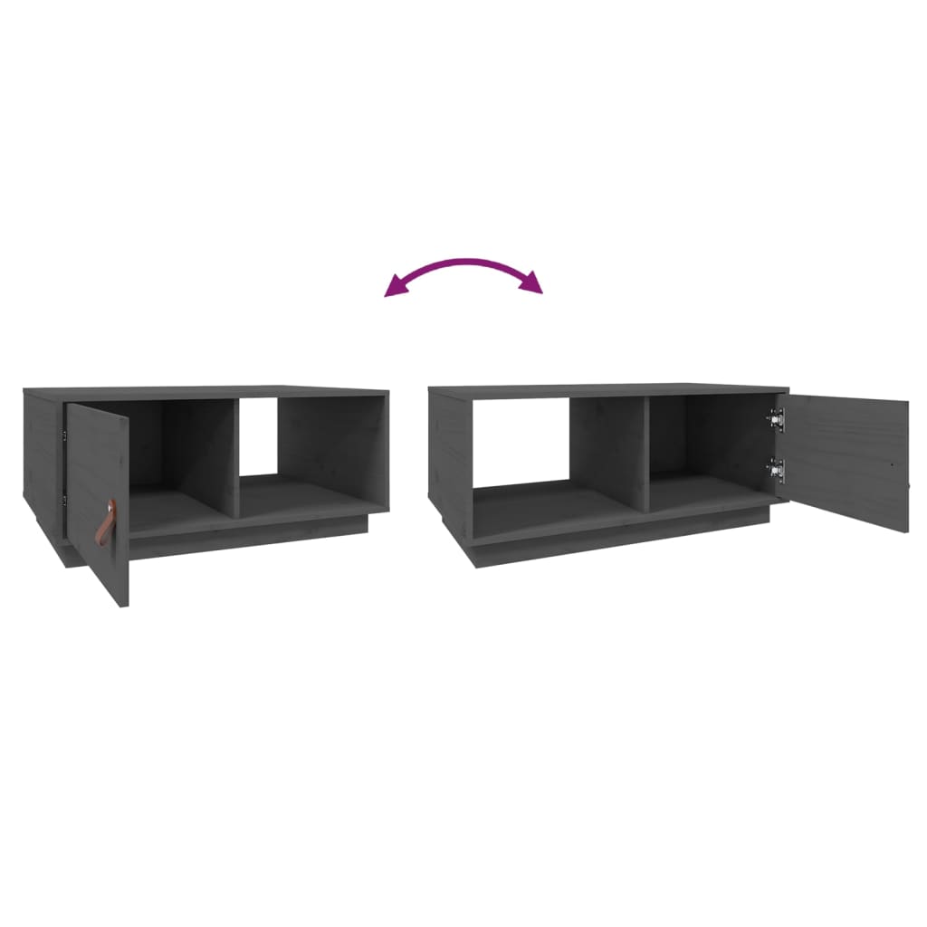 Salongbord Sofabord Grå 80x50x35,5 cm heltre furu