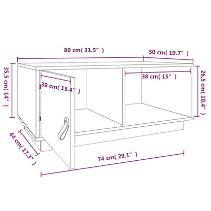 Salongbord Sofabord Grå 80x50x35,5 cm heltre furu