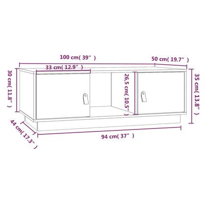 Salongbord Sofabord Tre heltre furu 100x50x35 cm